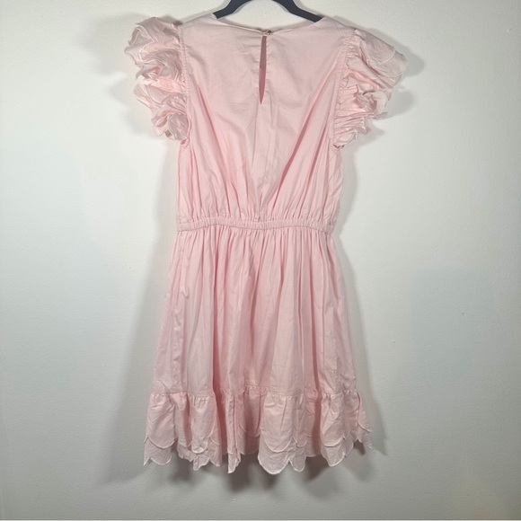 Sail To Sable Scalloped Hem Mini Dress - Pink Blush XS babyshowe preppy cotton - Picture 3 of 12